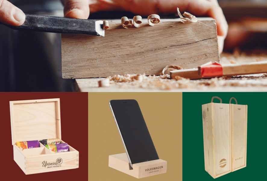 drewniane gadżety reklamowe